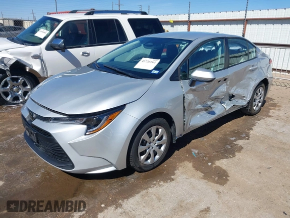 2025 Toyota Corolla LE with VIN 5YFB4MDE1SP266386, listed as a IAAI auction lot 41725262 with 1,472 mi miles. Bid and sale history available at carsss.com. Image 2.
