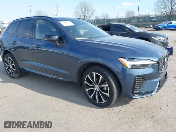 2023 Volvo XC60 Plus Dark Theme with VIN YV4L12RWXP1338603, listed as a IAAI auction lot 41675780 with 1 mi miles. Bid and sale history available at carsss.com. Image 1.