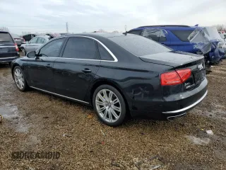 2014 Audi A8 4.0T with VIN WAUR2AFD1EN003630, listed as a Copart auction lot 46366935 with 101,747 mi miles and Salvage Title. Bid and sale history available at DreamBid. Image 2.