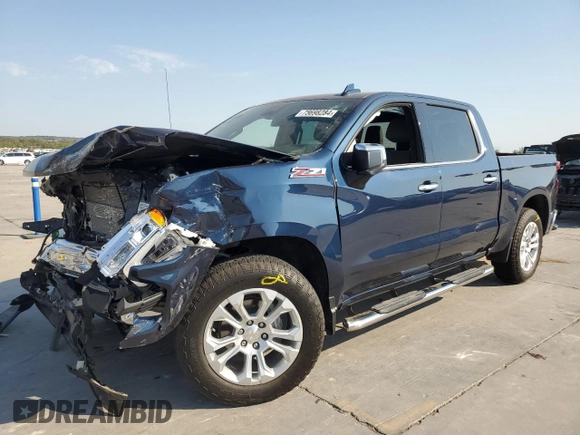 2023 Chevrolet Silverado 1500 LTZ with VIN 1GCUDGE89PZ129566, listed as a Copart auction lot 75698284 with 22,918 mi miles and Salvage Title. Bid and sale history available at carsss.com. Image 1.