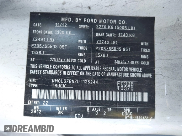 2013 Ford Transit Connect XLT с VIN NM0LS7BN7DT135244, выставлен на аукционе IAAI как лот 40942874 с пробегом 80 592 миль миль и . История ставок и продаж доступна на DreamBid. Изображение 9.