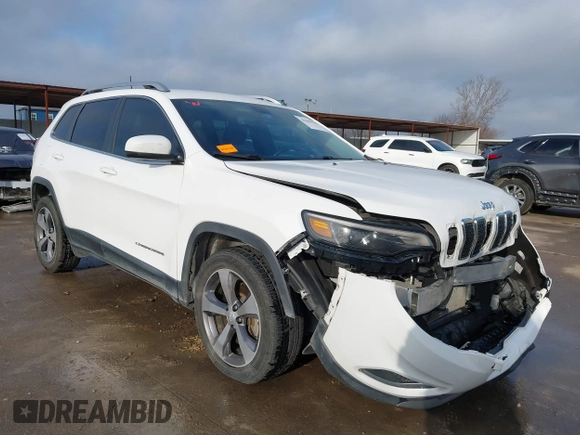 2019 Jeep Cherokee Limited with VIN 1C4PJLDB0KD487835, listed as a IAAI auction lot 41504135 with 79,394 mi miles and . Bid and sale history available at DreamBid. Image 1.