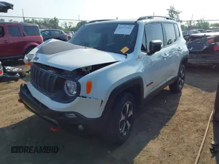 2021 Jeep Renegade Trailhawk with VIN ZACNJDC10MPM71187, listed as a IAAI auction lot 42577144 with 54,556 mi miles and . Bid and sale history available at DreamBid. Image 2.
