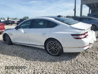2021 Genesis G80 2.5T with VIN KMTGB4SC8MU044111, listed as a Copart auction lot 87377824 with 17,102 mi miles and Salvage Title. Bid and sale history available at DreamBid. Image 2.