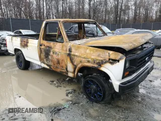 1985 Ford F-150 with VIN 1FTDF15Y4FNA66826, listed as a Copart auction lot 43598765 with 0 mi miles and Salvage Title. Bid and sale history available at carsss.com. Image 4.