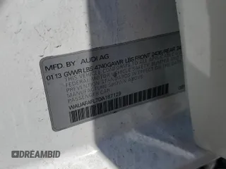2013 Audi A4 Premium с VIN WAUAFAFL7DA187129, выставлен на аукционе Copart как лот 52419175 с пробегом 144 117 миль миль и Списание • Salvage title. История ставок и продаж доступна на DreamBid. Изображение 12.