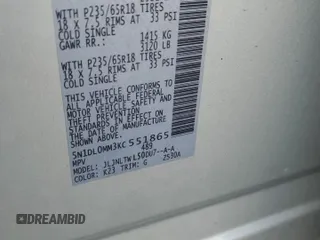 2019 Infiniti QX60 Luxe with VIN 5N1DL0MM3KC551865, listed as a Copart auction lot 72581354 with 105,016 mi miles and Salvage Title. Bid and sale history available at DreamBid. Image 13.