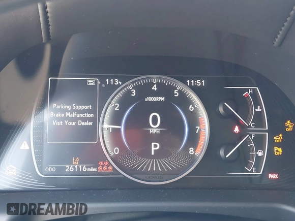 2020 Lexus ES 350 with VIN 58ADZ1B19LU056460, listed as a IAAI auction lot 42530160 with 26,116 mi miles and . Bid and sale history available at DreamBid. Image 7.