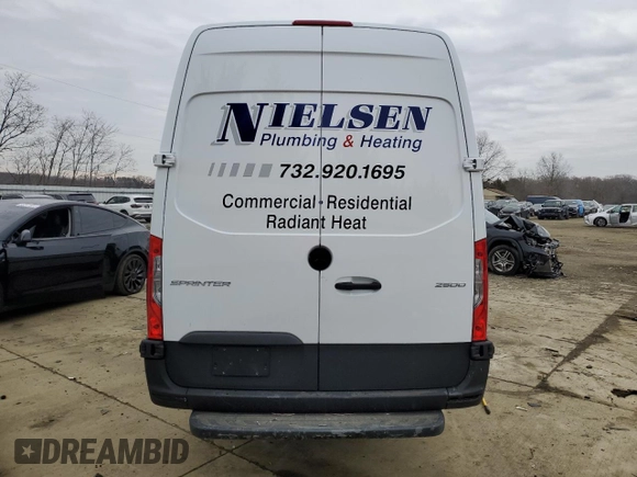 2023 Mercedes-Benz Sprinter Cargo with VIN W1Y4NCHY6PT123577, listed as a Copart auction lot 87227874 with Not Provided miles and Salvage Title. Bid and sale history available at carsss.com. Image 6.