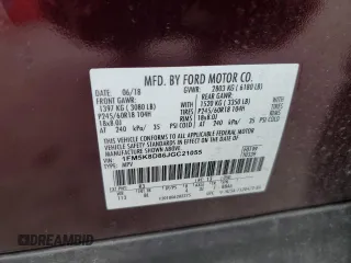 2018 Ford Explorer XLT с VIN 1FM5K8D86JGC21055, выставлен на аукционе Copart как лот 65515705 с пробегом 63 104 миль миль и Списание • Salvage title. История ставок и продаж доступна на DreamBid. Изображение 13.