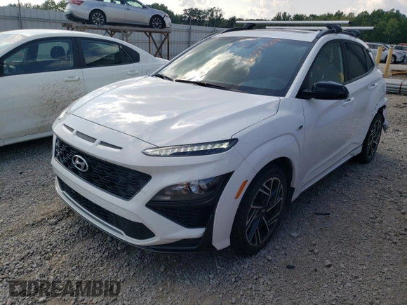 2023 Hyundai Kona N Line with VIN KM8K3CA39PU985326, listed as a Copart auction lot 65577004 with 68,719 mi miles and Salvage Title. Bid and sale history available at carsss.com. Image 1.