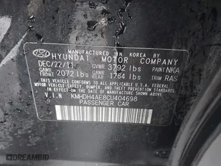 2012 Hyundai Elantra GLS with VIN KMHDH4AE8CU404698, listed as a IAAI auction lot 41988964 with 1 mi miles. Bid and sale history available at carsss.com. Image 9.