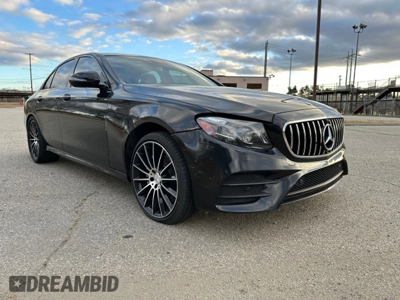 2018 Mercedes-Benz E-Class AMG E 43 with VIN WDDZF6EB0JA401827, listed as a Copart auction lot 83438774 with 63,195 mi miles and Clean Title. Bid and sale history available at carsss.com. Image 1.