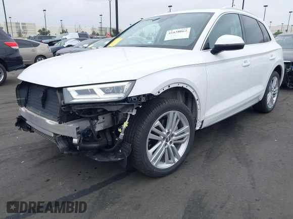 2018 Audi Q5 Premium Plus with VIN WA1BNAFY9J2205989, listed as a IAAI auction lot 41838062 with 60,777 mi miles. Bid and sale history available at carsss.com. Image 2.