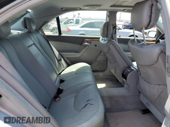 2000 Mercedes-Benz S 320/430/500 with VIN WDBNG75J4YA041795, listed as a Copart auction lot 62033745 with Not provided miles and Salvage title. Bid and sale history available at DreamBid. Image 10.