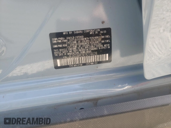 2020 Subaru Crosstrek Premium with VIN JF2GTAPC9L8274428, listed as a Copart auction lot 63878565 with 23,262 mi miles and Salvage title. Bid and sale history available at DreamBid. Image 13.