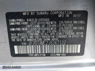2018 Subaru Crosstrek Limited with VIN JF2GTAMC2J8247122, listed as a IAAI auction lot 41486745 with 80,725 mi miles. Bid and sale history available at carsss.com. Image 9.