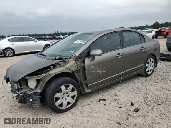 2008 Honda Civic LX with VIN 2HGFA16598H351403, listed as a Copart auction lot 55819905 with 166,272 mi miles and Salvage Title. Bid and sale history available at DreamBid. Image 1.