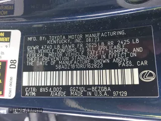 2024 Lexus ES with VIN 58ADZ1B10RU162823, listed as a IAAI auction lot 41951967 with 9,274 mi miles. Bid and sale history available at carsss.com. Image 9.