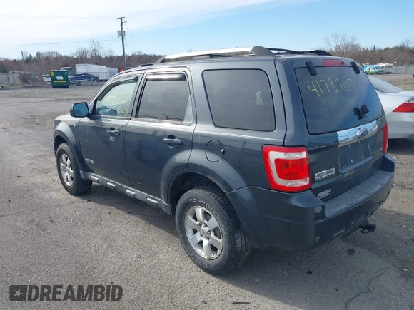 2008 Ford Escape Limited with VIN 1FMCU94108KA71185, listed as a IAAI auction lot 41737102 with 224,666 mi miles. Bid and sale history available at carsss.com. Image 3.