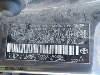 2010 Toyota Prius Four with VIN JTDKN3DU1A1003512, listed as a IAAI auction lot 42177687 with 240,038 mi miles and . Bid and sale history available at DreamBid. Image 9.