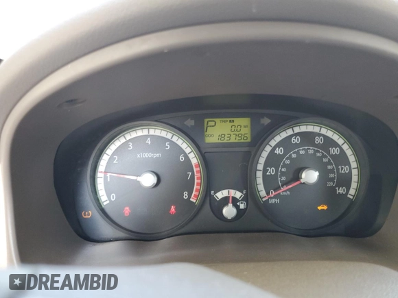 2009 Kia Rio LX with VIN KNADE223996521831, listed as a Copart auction lot 69126284 with 183,796 mi miles and Salvage Title. Bid and sale history available at DreamBid. Image 9.