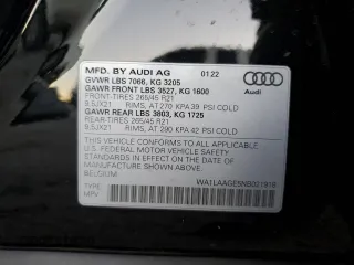 2022 Audi e-tron Premium Plus с VIN WA1LAAGE5NB021918, выставлен на аукционе Copart как лот 88352465 с пробегом 42 662 миль миль и Списание • Salvage title. История ставок и продаж доступна на DreamBid. Изображение 13.