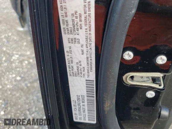 2024 Ram 2500 Laramie z VIN 3C6UR5NL5RG125812, wystawiony jako Copart lot #77317614 z przebiegiem Nie podano mil oraz Nie do naprawy • Non repairable. Historia ofert i sprzedaży dostępna na DreamBid. Obrazek 13.