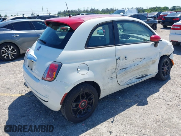 2015 FIAT 500 Pop with VIN 3C3CFFAR5FT663043, listed as a IAAI auction lot 42037387 with 65,266 mi miles. Bid and sale history available at carsss.com. Image 4.
