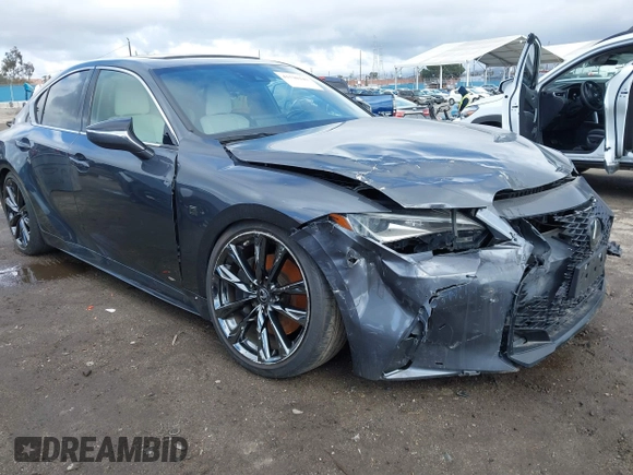 2021 Lexus IS 350 F Sport with VIN JTHGZ1B28M5047647, listed as a IAAI auction lot 41520143 with 27,544 mi miles and . Bid and sale history available at DreamBid. Image 1.