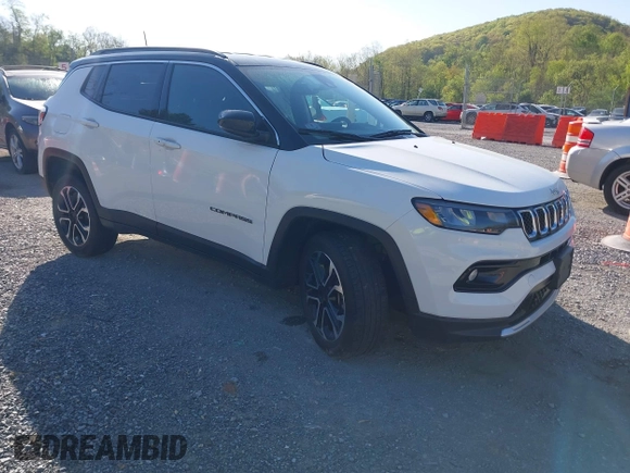 2023 Jeep Compass (RED) Edition with VIN 3C4NJDCN5PT565844, listed as a IAAI auction lot 42135243 with 33,297 mi miles and . Bid and sale history available at carsss.com. Image 1.