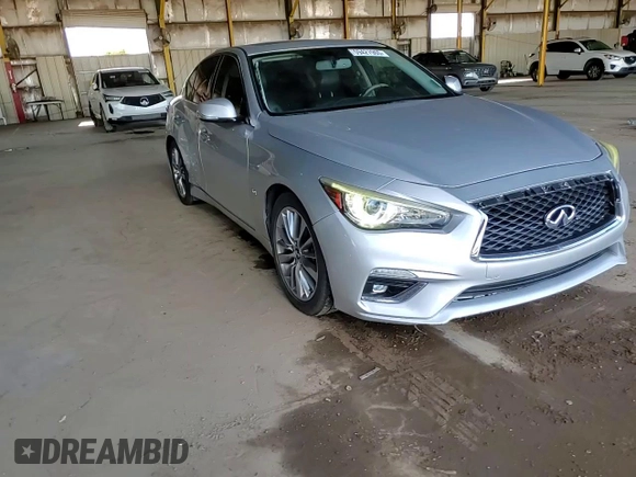 2018 Infiniti Q50 Luxe with VIN JN1EV7AP9JM358612, listed as a Copart auction lot 59427965 with 81,450 mi miles and Salvage title. Bid and sale history available at DreamBid. Image 13.