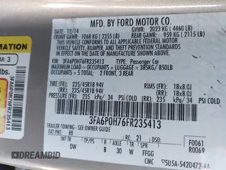 2015 Ford Fusion SE with VIN 3FA6P0H76FR235413, listed as a IAAI auction lot 41333273 with Not provided miles and . Bid and sale history available at DreamBid. Image 9.
