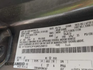 2016 Ford F-150 XL with VIN 1FTEW1CP1GKE29813, listed as a IAAI auction lot 41322483 with Not Provided miles and . Bid and sale history available at carsss.com. Image 9.