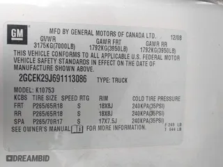 2009 Chevrolet Silverado 1500 LT with VIN 2GCEK29J691113086, listed as a IAAI auction lot 41979196 with 215,729 mi miles. Bid and sale history available at carsss.com. Image 9.