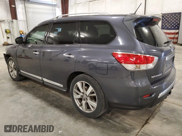 2014 Nissan Pathfinder Platinum with VIN 5N1AR2MM8EC673493, listed as a Copart auction lot 61280545 with 100,569 mi miles and Salvage title. Bid and sale history available at DreamBid. Image 2.