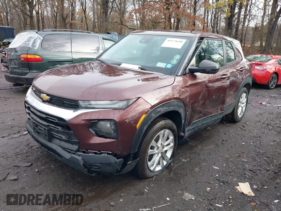 2022 Chevrolet TrailBlazer LS with VIN KL79MNSLXNB014139, listed as a IAAI auction lot 41475698 with 52,262 mi miles. Bid and sale history available at carsss.com. Image 6.