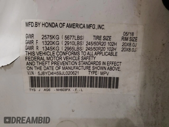 2018 Acura MDX w/Technology Pkg with VIN 5J8YD4H59JL020621, listed as a Copart auction lot 47530355 with 133,397 mi miles and Non Repairable. Bid and sale history available at carsss.com. Image 13.