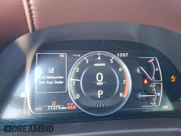 2020 Lexus ES with VIN 58ADZ1B18LU063593, listed as a Copart auction lot 46476125 with 77,273 mi miles and Salvage Title. Bid and sale history available at carsss.com. Image 9.