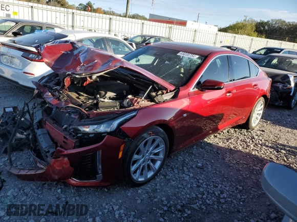 2021 Cadillac CT5 Luxury z VIN 1G6DW5RK9M0145161, wystawiony jako Copart lot #83038754 z przebiegiem 55 205 mil mil oraz Szkoda całkowita • Salvage title. Historia ofert i sprzedaży dostępna na DreamBid. Obrazek 1.