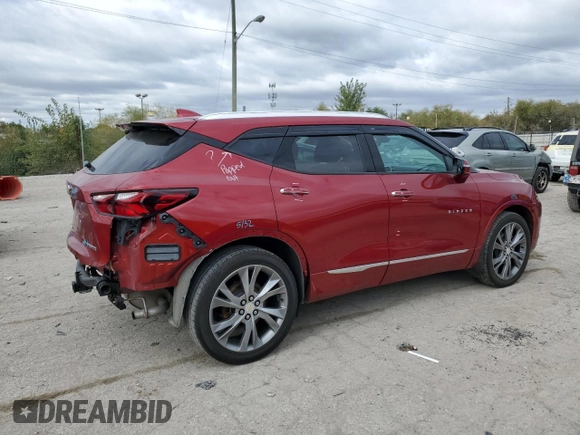 2021 Chevrolet Blazer Premier with VIN 3GNKBLRS0MS541080, listed as a Copart auction lot 75990264 with 33,371 mi miles and Salvage title. Bid and sale history available at DreamBid. Image 3.