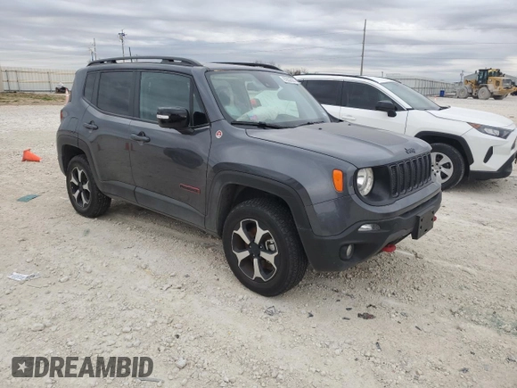 2022 Jeep Renegade Trailhawk with VIN ZACNJDC18NPN71314, listed as a Copart auction lot 85932694 with 29,651 mi miles and Salvage Title. Bid and sale history available at DreamBid. Image 4.
