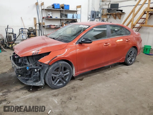 2021 Kia Forte GT-Line with VIN 3KPF34AD7ME401066, listed as a Copart auction lot 44396335 with 114,538 mi miles and Salvage Title. Bid and sale history available at carsss.com. Image 1.