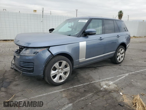 2019 Land Rover Range Rover HSE with VIN SALGS2SV9KA550350, listed as a Copart auction lot 84852544 with 58,602 mi miles and Salvage title. Bid and sale history available at DreamBid. Image 1.