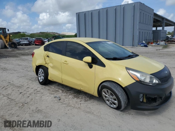 2016 Kia Rio LX with VIN KNADM4A35G6539630, listed as a Copart auction lot 65754674 with 87,478 mi miles and Salvage Title. Bid and sale history available at DreamBid. Image 4.