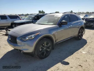 2017 Infiniti QX70 with VIN JN8CS1MW4HM414175, listed as a Copart auction lot 71221974 with 73,448 mi miles and Salvage Title. Bid and sale history available at carsss.com. Image 1.