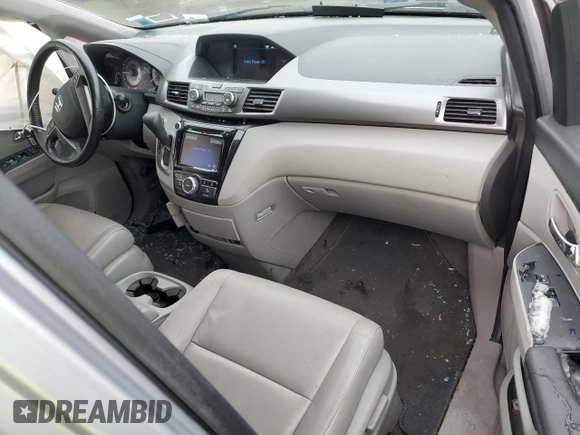 2014 Honda Odyssey EX-L with VIN 5FNRL5H69EB063028, listed as a Copart auction lot 43431935 with 118,426 mi miles and Salvage Title. Bid and sale history available at DreamBid. Image 8.
