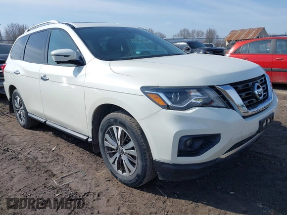 2017 Nissan Pathfinder SV with VIN 5N1DR2MM7HC610550, listed as a IAAI auction lot 41797183 with 54,071 mi miles. Bid and sale history available at carsss.com. Image 1.