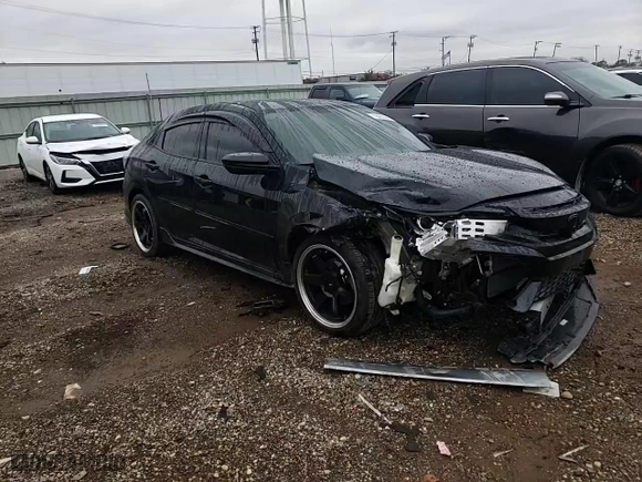 2018 Honda Civic Hatchback Sport with VIN SHHFK7H49JU223871, listed as a Copart auction lot 79463644 with 76,502 mi miles and Salvage Title. Bid and sale history available at carsss.com. Image 14.