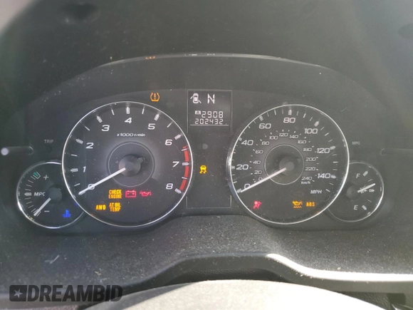 2012 Subaru Legacy 2.5i with VIN 4S3BMBA67C3008692, listed as a Copart auction lot 48593585 with 202,432 mi miles and Salvage Title. Bid and sale history available at DreamBid. Image 9.